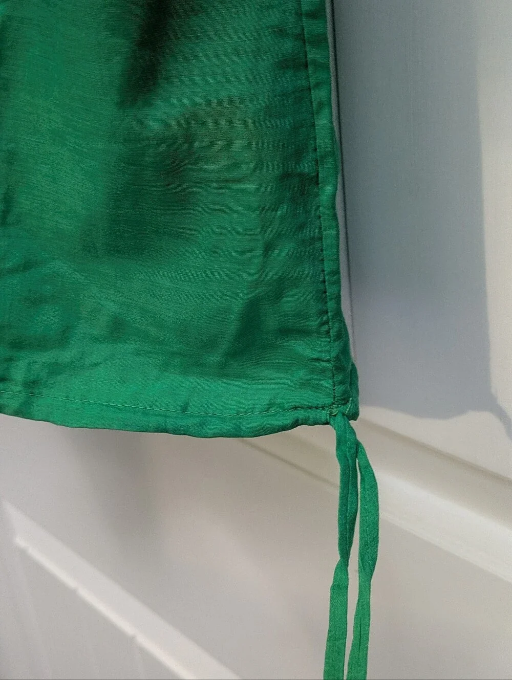 Anthropologie Blue Tassel Brand Embroidered Green Peasant Top - Picture 9 of 12